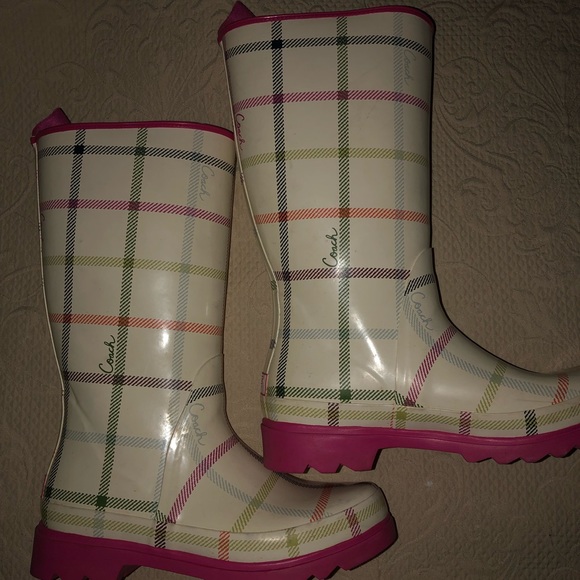 EUC authentic Women’s Coach rain boots size 8 - Picture 1 of 3